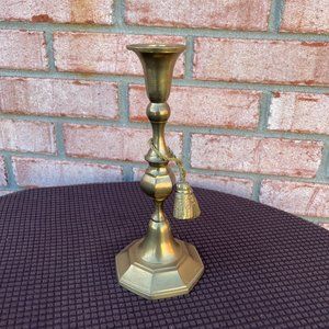 Vintage Brass Candleholder with Tassel